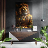 Mr. Lion Brushed Aluminum Dibond Wall Art.